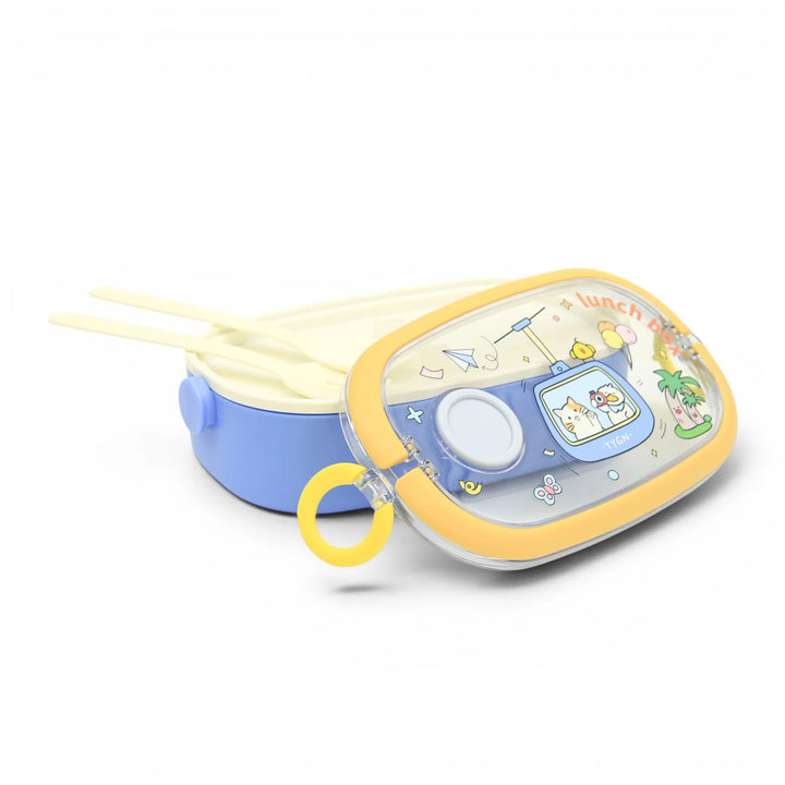 Homeatic Tempting Surprise Stainless Steel Blue 750 ML Lunch Box with Cutlery at Zubaidas Online Pakistan