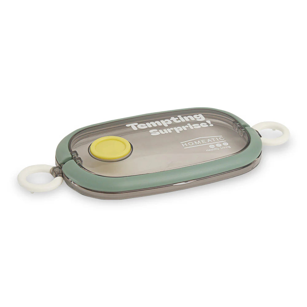 Homeatic Tempting Surprise Stainless Steel Green 750 ML Lunch Box with Cutlery at Zubaidas Best Online Baby and Kids Store in Pakistan