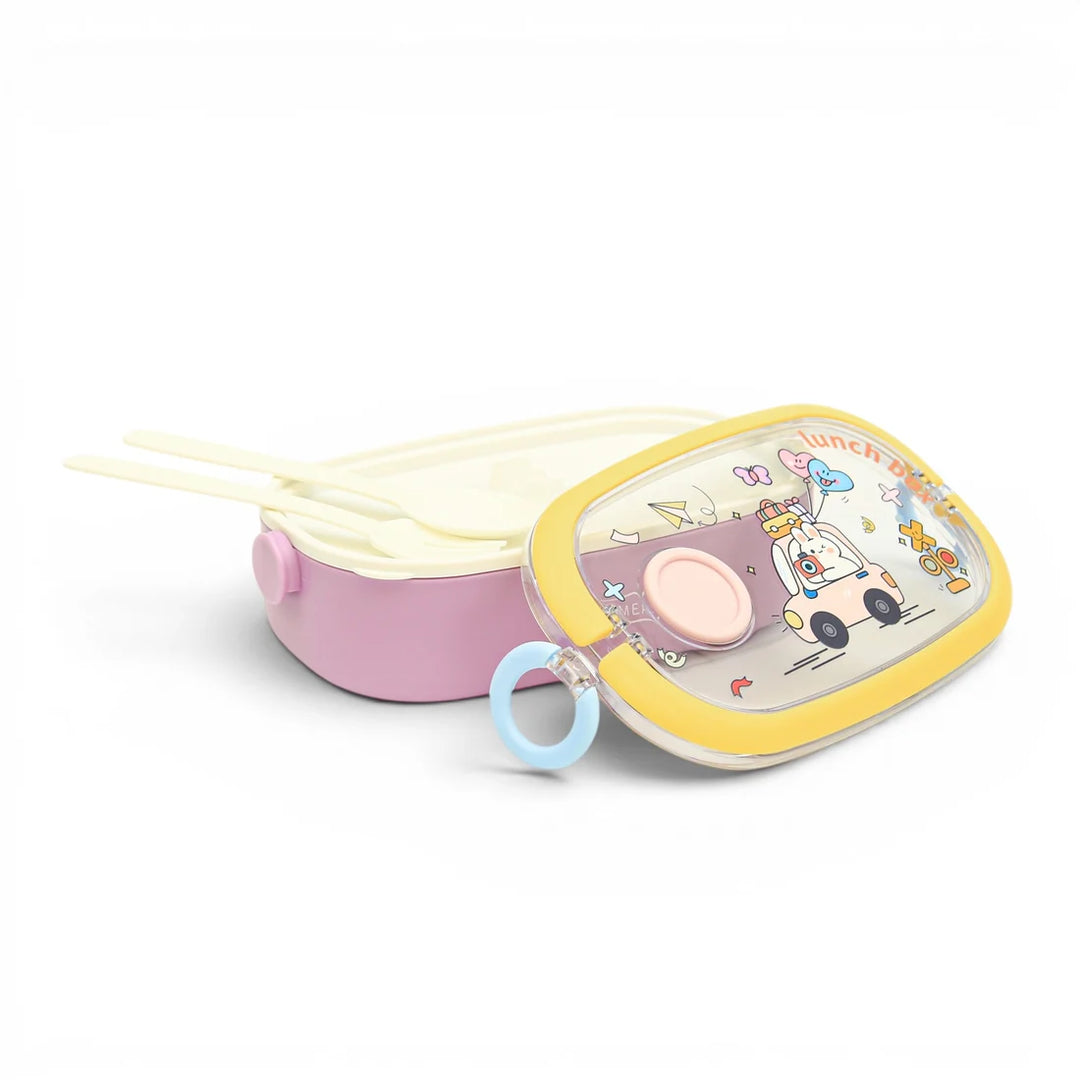 Homeatic Tempting Surprise Stainless Steel Pink 750 ML Lunch Box with Cutlery at Zubaidas Online Pakistan