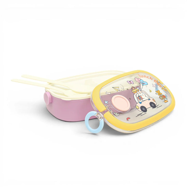 Homeatic Tempting Surprise Stainless Steel Pink 750 ML Lunch Box with Cutlery at Zubaidas Online Pakistan