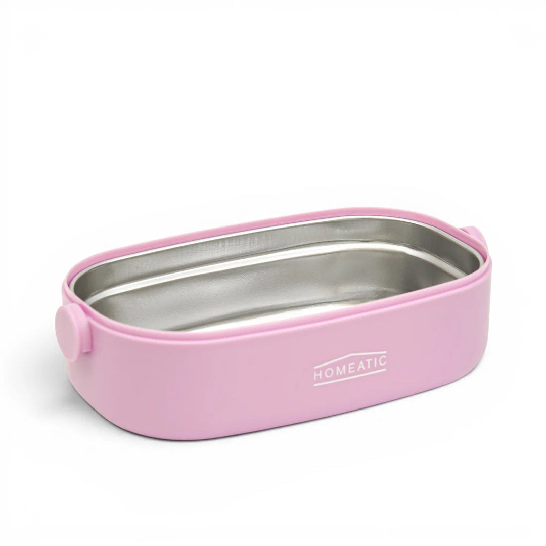 Homeatic Tempting Surprise Stainless Steel Pink 750 ML Lunch Box with Cutlery at Zubaidas Best Online Baby and Kids Store in Pakistan