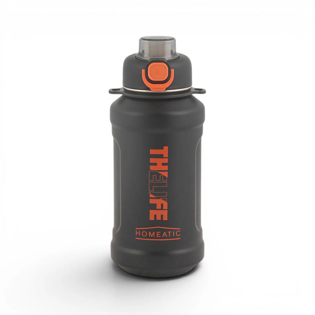 Homeatic The Life Vacuum Flask 1000ML Black Steel Water Bottle at Zubaidas