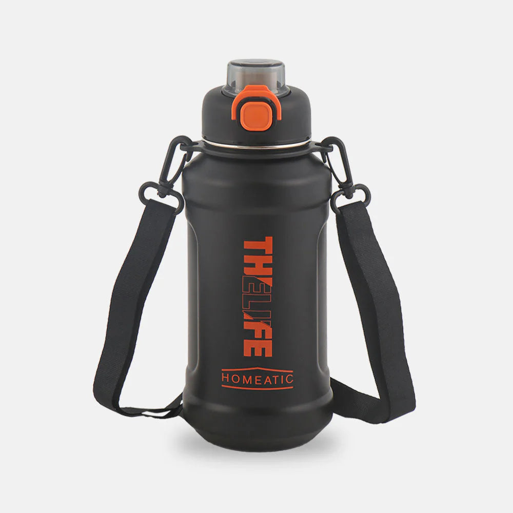 Homeatic The Life Vacuum Flask 1000ML Black Steel Water Bottle at Zubaidas Official Pakistan