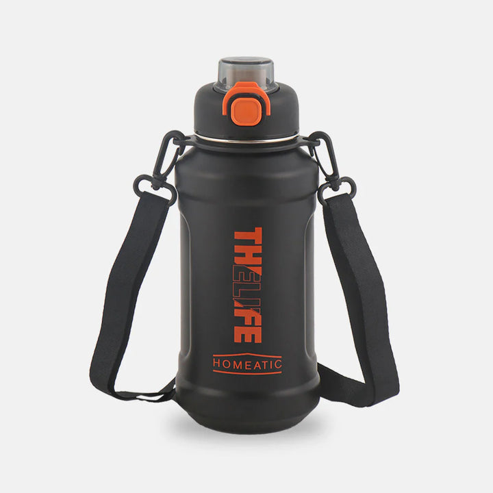 Homeatic The Life Vacuum Flask 1000ML Black Steel Water Bottle at Zubaidas Official Pakistan