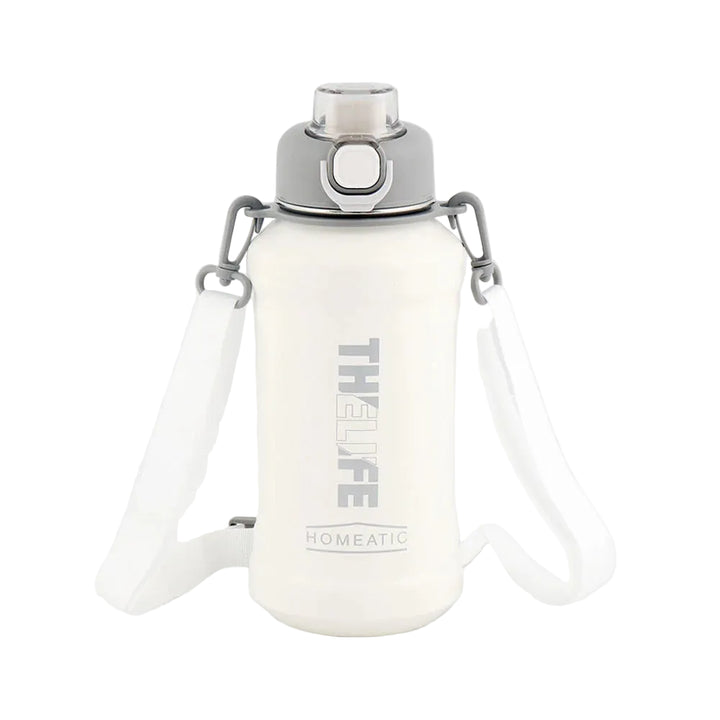 Homeatic The Life Vacuum Flask 1000ML White Steel Water Bottle at Zubaidas