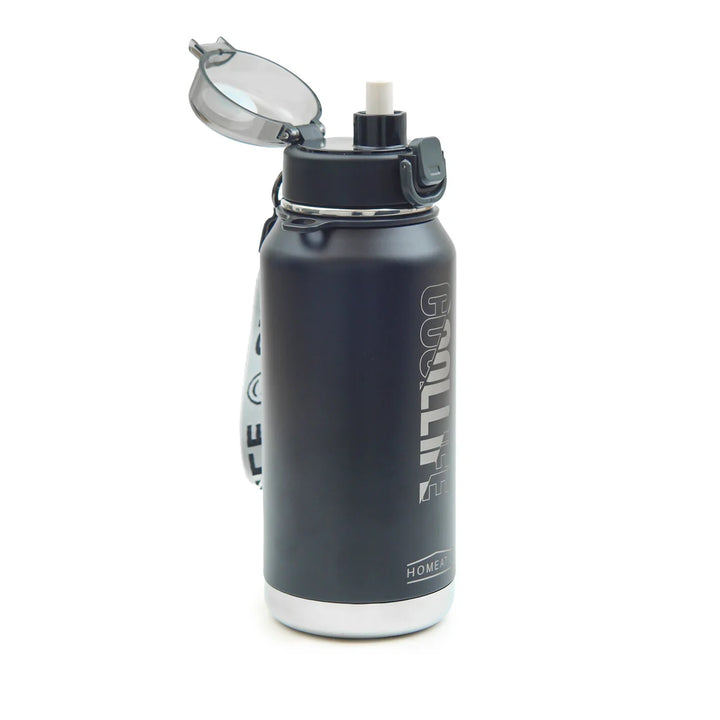 Homeatic Vacuum Flask 1100ML Black Steel Water Bottle at Zubaidas Official Pakistan