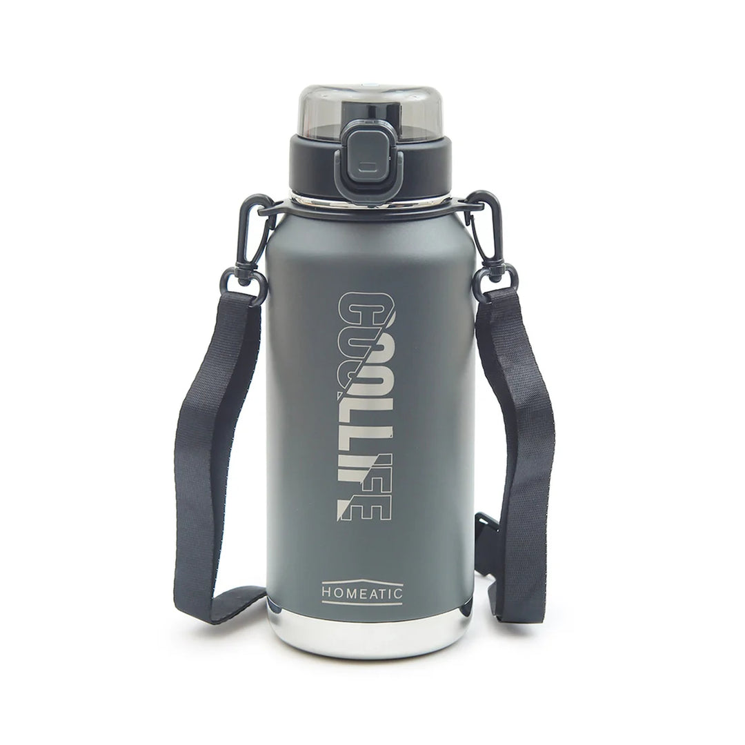 Homeatic Vacuum Flask 1100ML Grey Steel Water Bottle at Zubaidas
