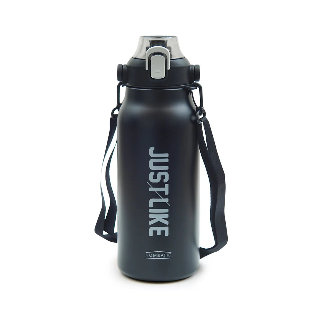 Homeatic Vacuum Flask 1800ML Black Steel Water Bottle at Zubaidas