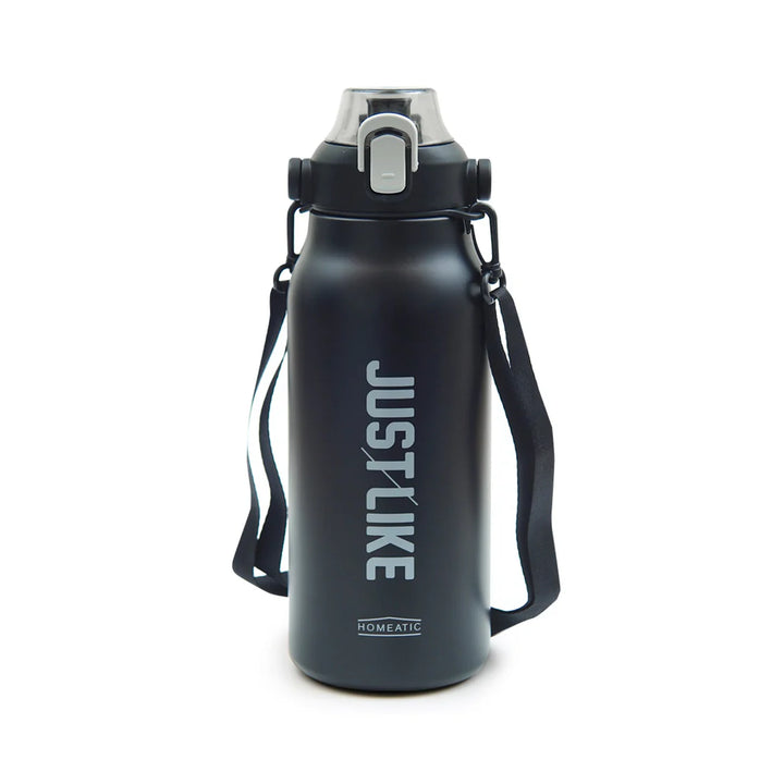 Homeatic Vacuum Flask 1800ML Black Steel Water Bottle at Zubaidas