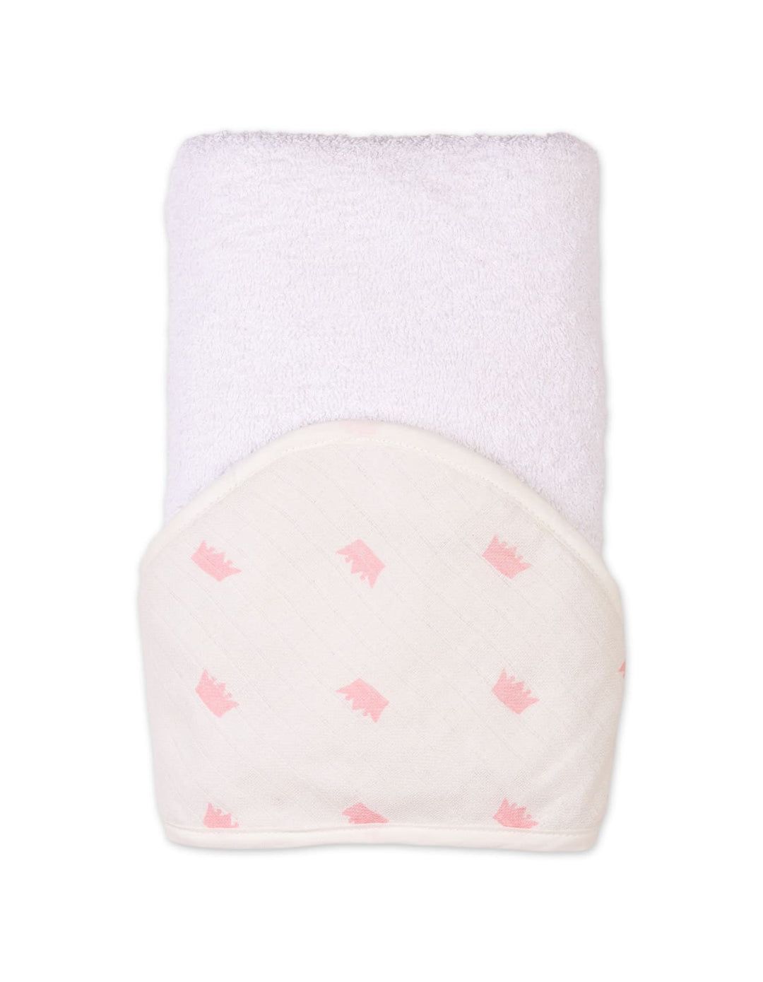 Hooded Baby Bath Towels Bambies Crown Cream and Pink at Zubaidas Official
