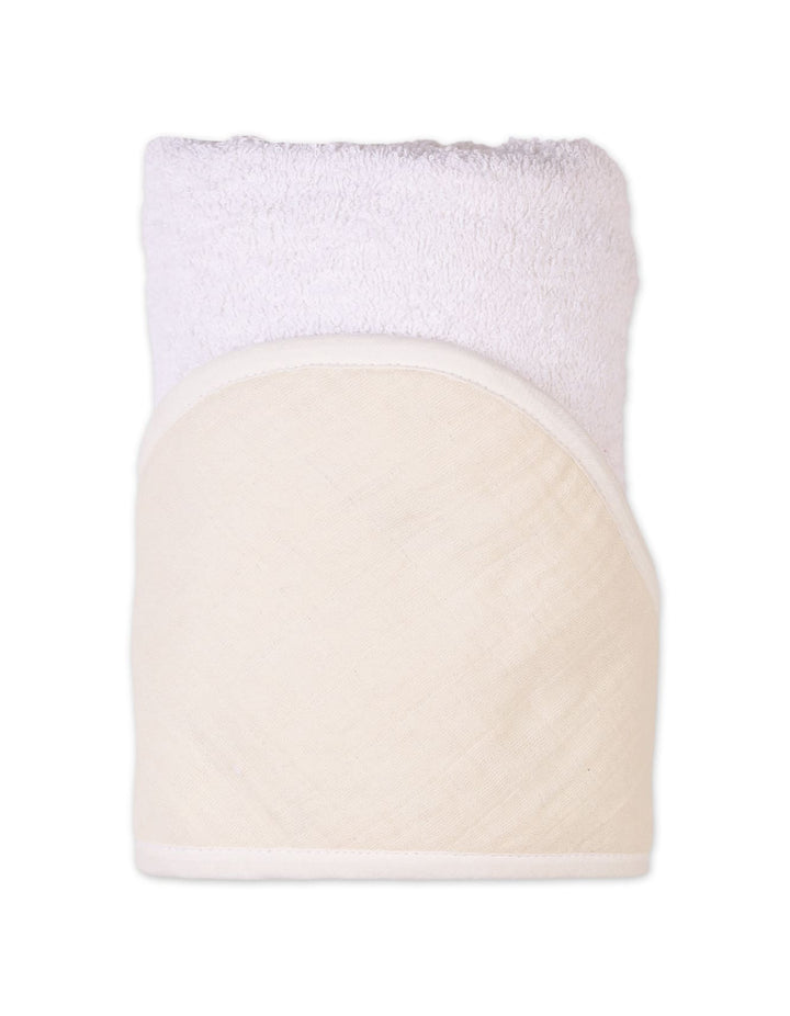 Hooded Baby Towels Bambies Cream and White at Zubaidas Official
