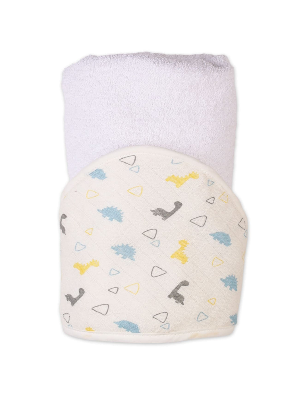 Hooded Baby Towels Bambies Dino Cream and White at Zubaidas Official