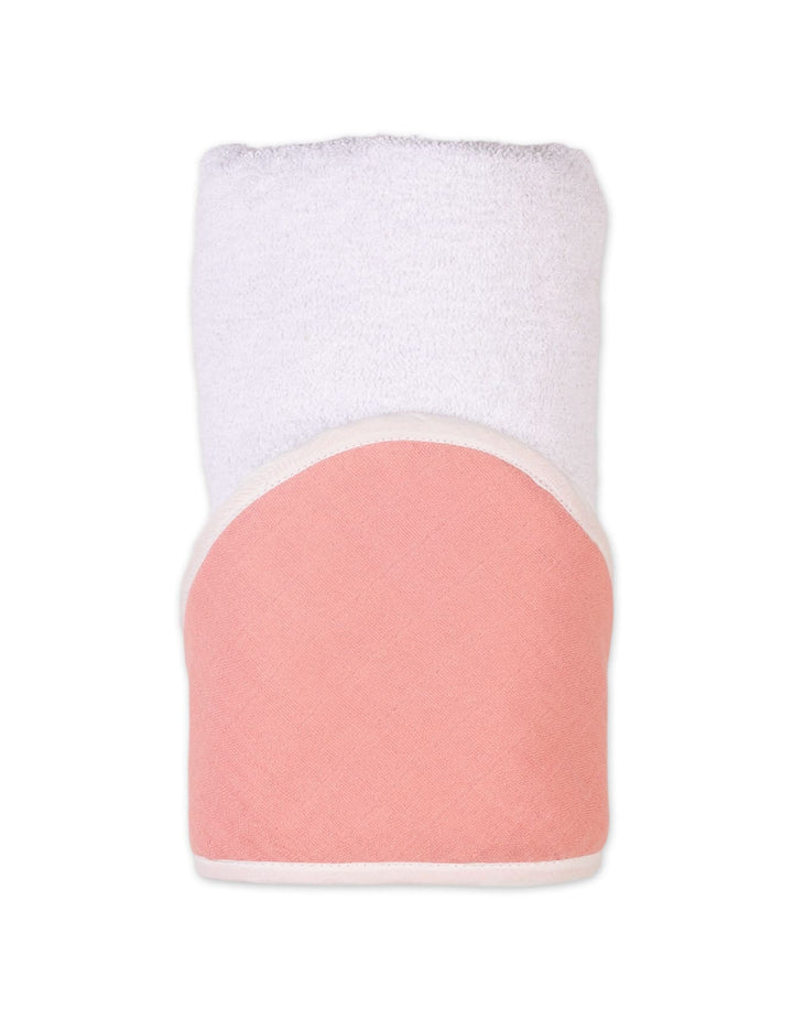 Hooded Baby Towels Bambies Peach and White at Zubaidas Official