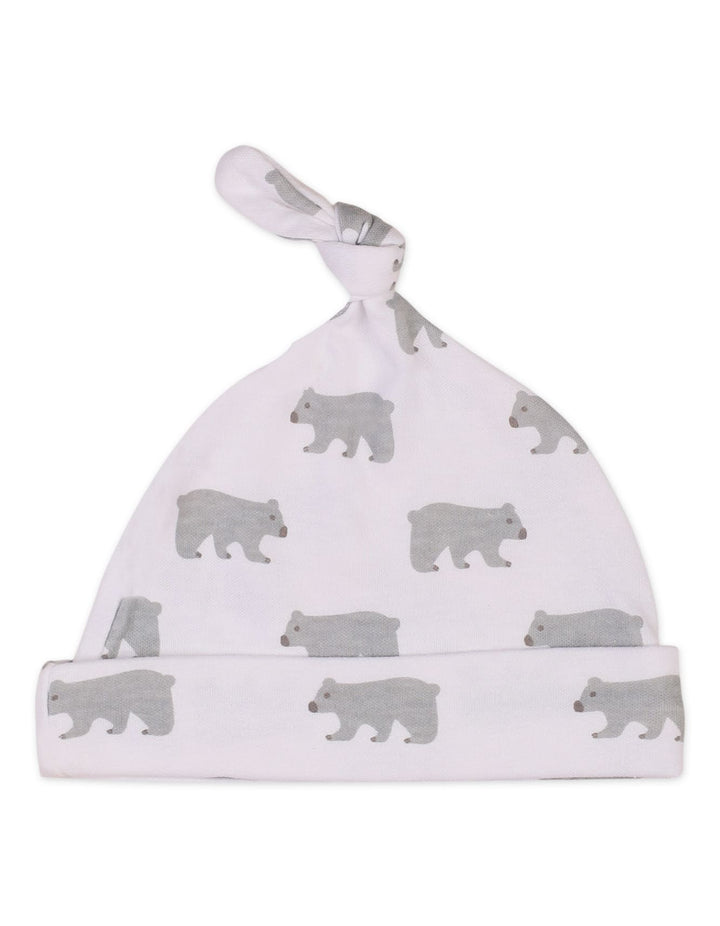 Infant 6 Pcs Bibs and Knotted Caps Set Moose and Bear Prints at Zubaidas Online Pakistan