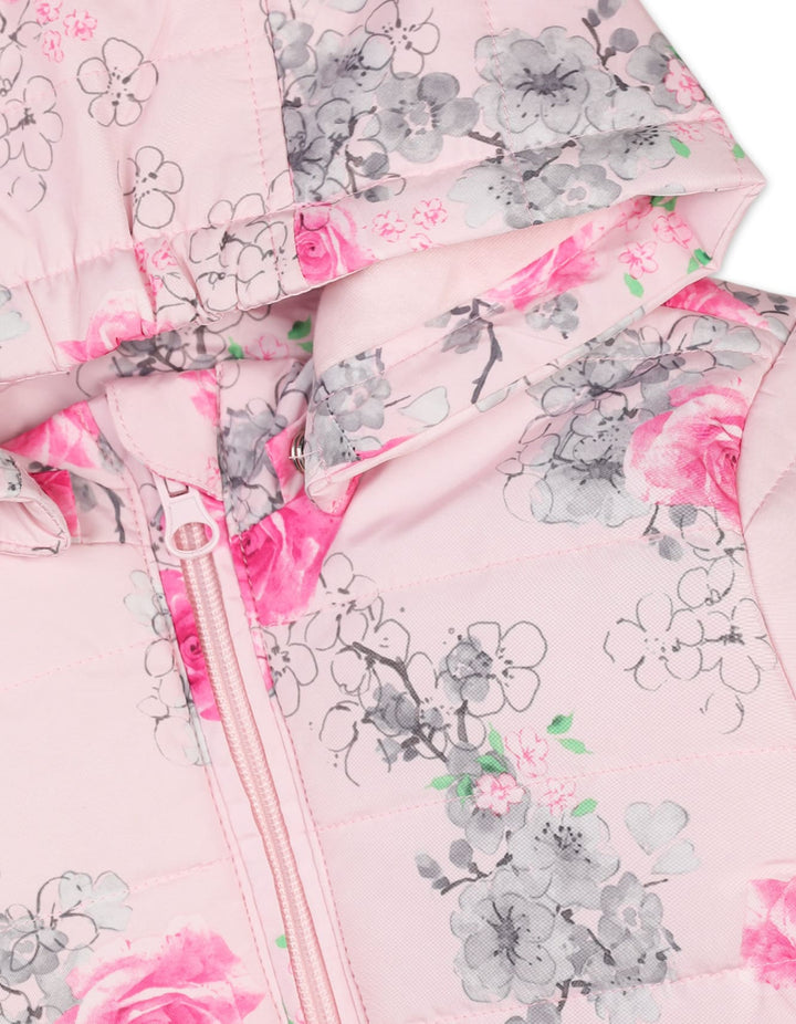 Infant and Girls Winter Coats Padded Bambies Floral Pink at Zubaidas Pakistan