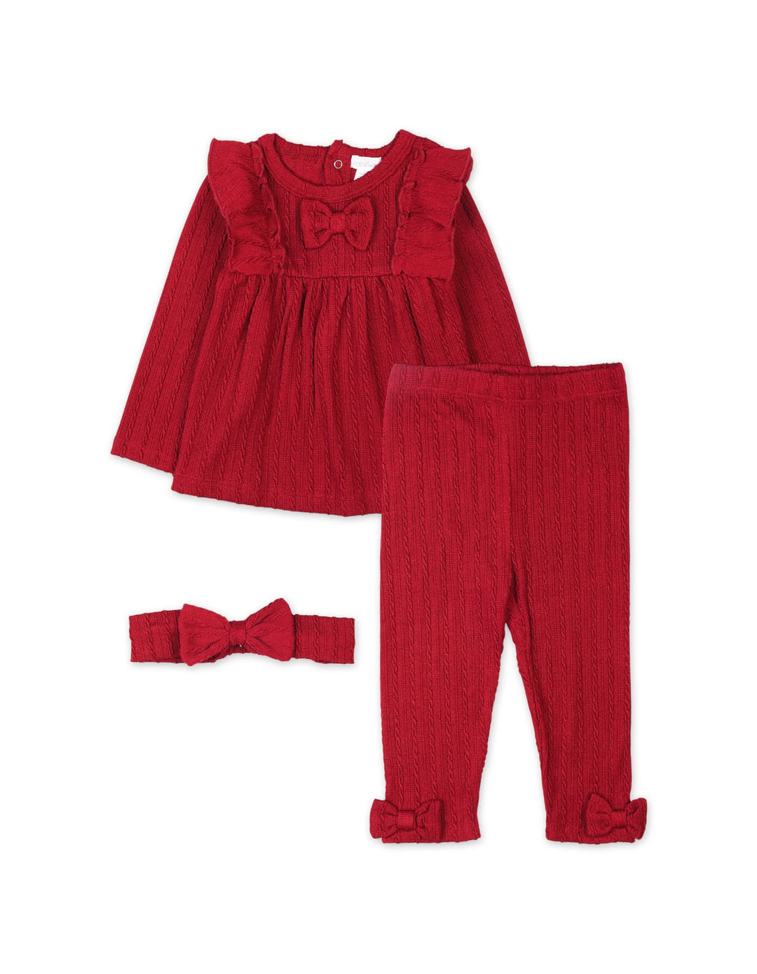 Infant and Toddler Girls 3 Pieces Winter Dress Sets Bambies Maroon at Zubaidas