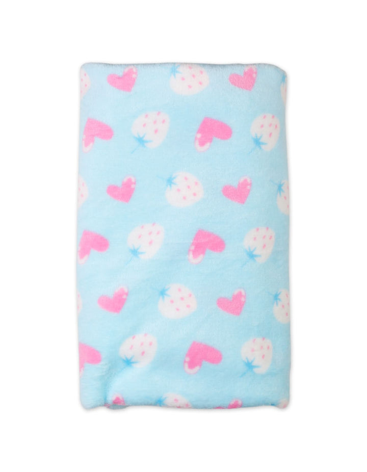 Infant Baby Boys and Baby Girls Blankets Bambies Strawberry and Heart Blue at Zubaidas Official