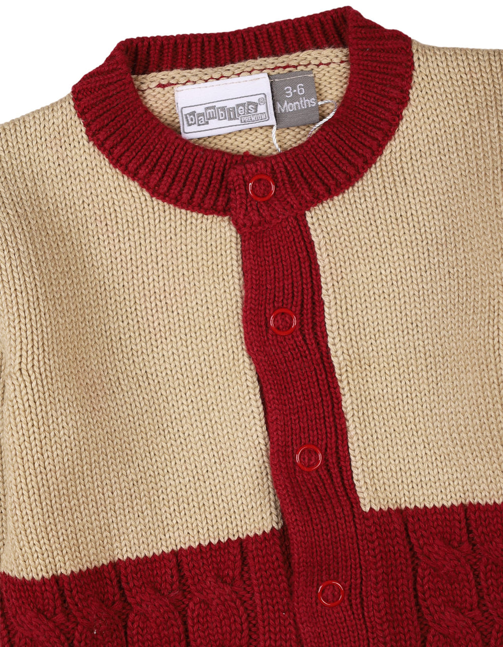 Infant Baby Boys and Baby Girls Rompers Bambies Knitted Two Tone Beige and Maroon at Zubaidas Pakistan