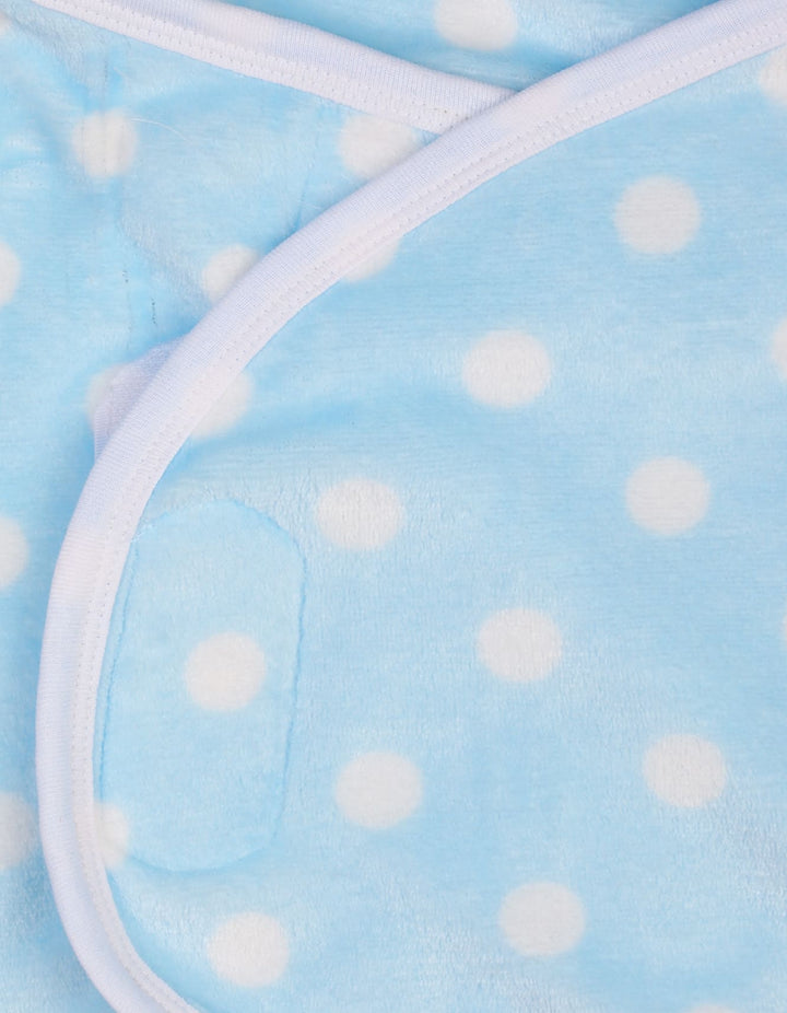 Infant Baby Boys Blanket Wraps Bambies Polka Dot Light Blue at Zubaidas Official
