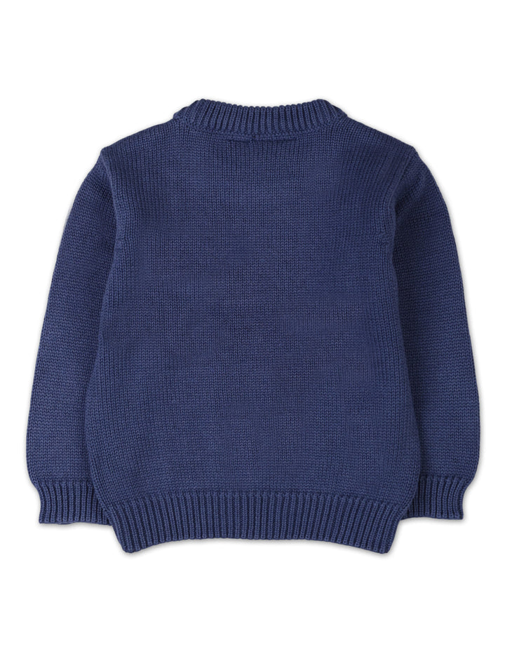 Infant Baby Boys Winter Cardigans Knitted Cable Knit Pattern Bambies Navy Blue at Zubaidas Official