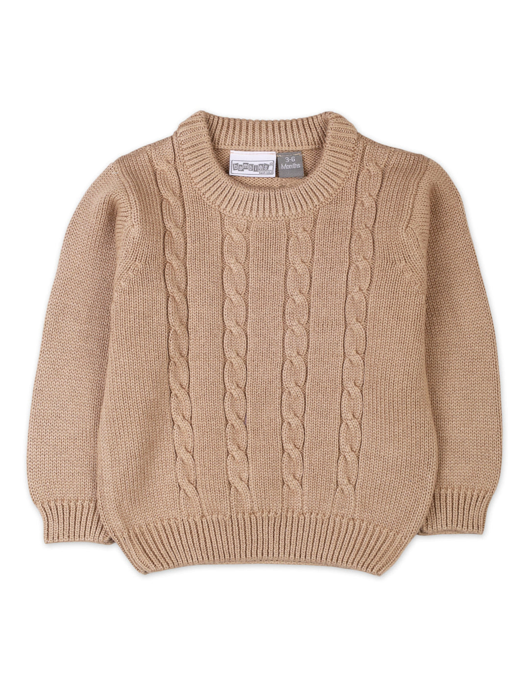 Infant Baby Boys Winter Knitted Sweaters Bambies Light Brown at Zubaidas