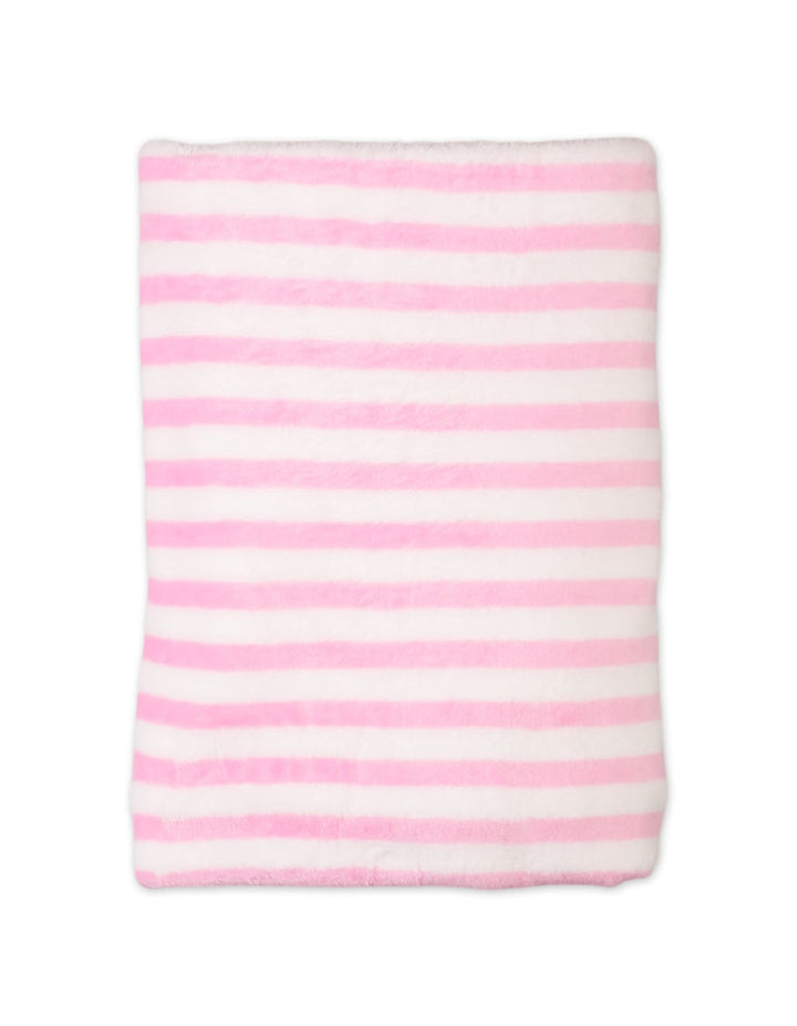 Infant Baby Fleece Blankets Bambies Pink Stripes at Zubaidas Official