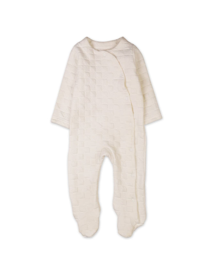 Infant Baby Footed Rompers Bambies Quilted Off White at Zubaidas