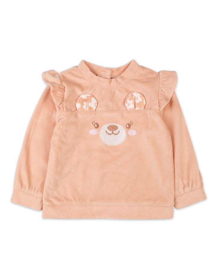 Infant Baby Girl Two Pieces Winter Clothing Sets Bambies Floral Peach at Zubaidas Pakistan