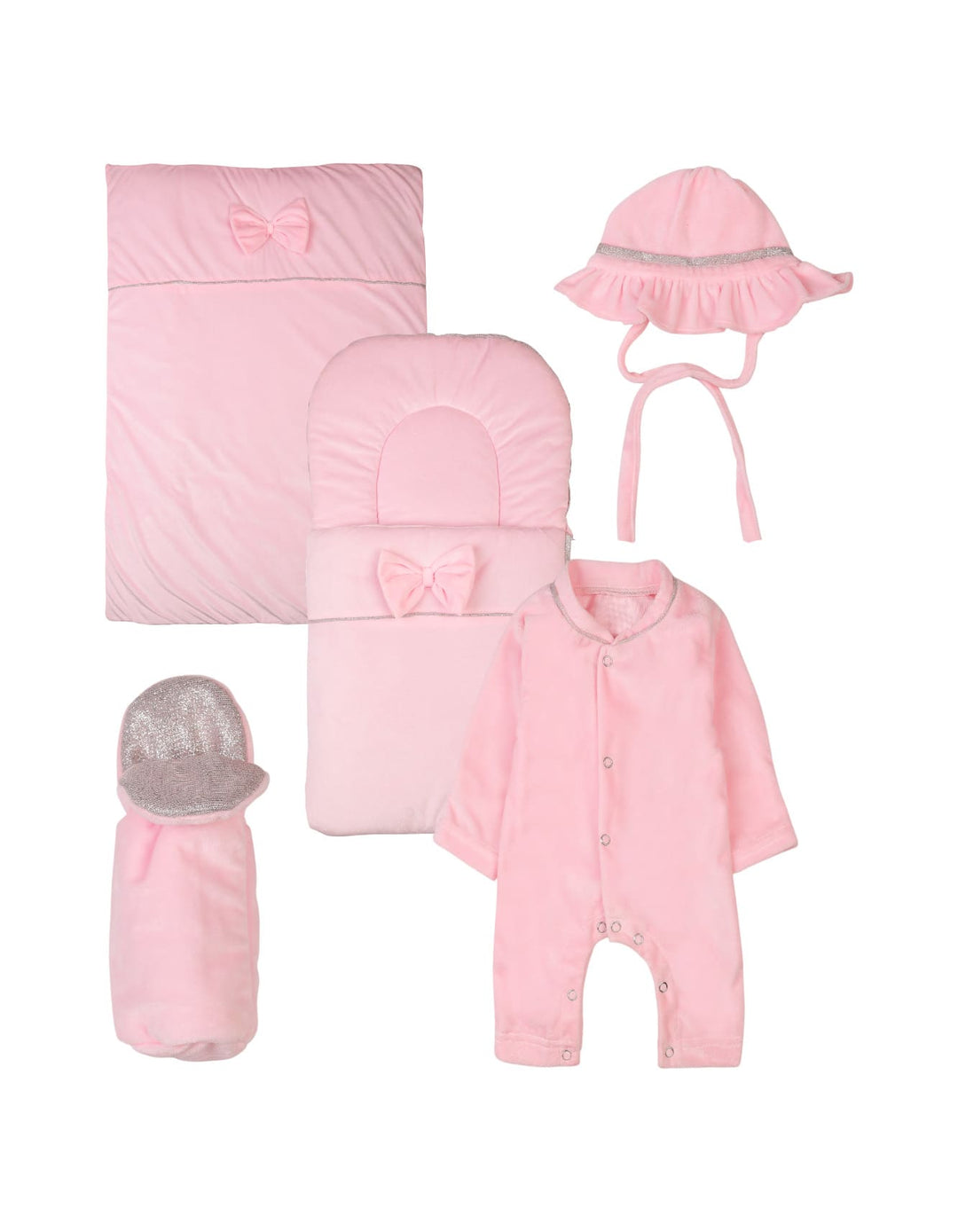 Infant Baby Girls 5 Pieces Gift Sets Bambies Pink at Zubaidas