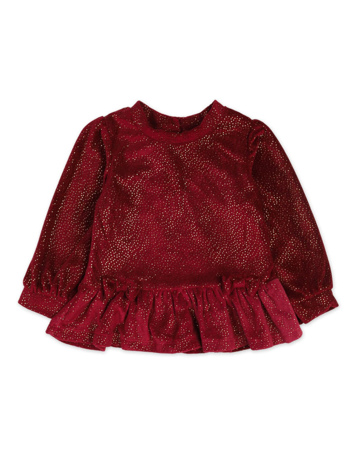 Infant Baby Girls Winter Layette Outfit Bambies Glitter Maroon at Zubaidas Pakistan
