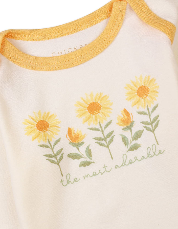 Infant Baby Girls Winter Outfit Pack of Three Cream and Yellow Bambies at Zubaidas Official
