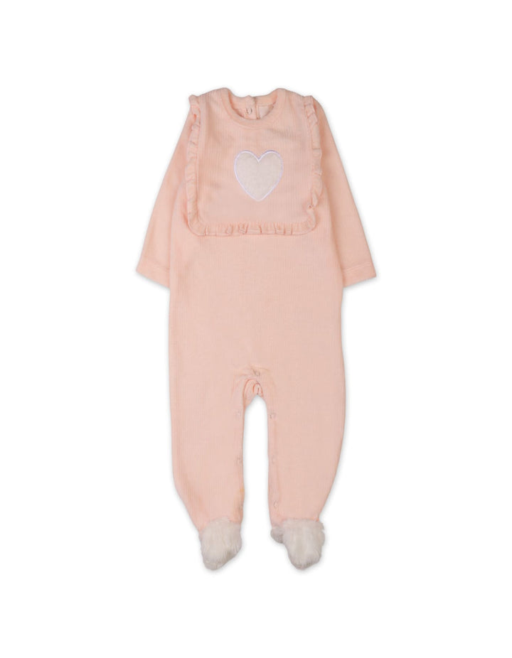 Infant Baby Girls Winter Rompers Bambies Heart Peach at Zubaidas