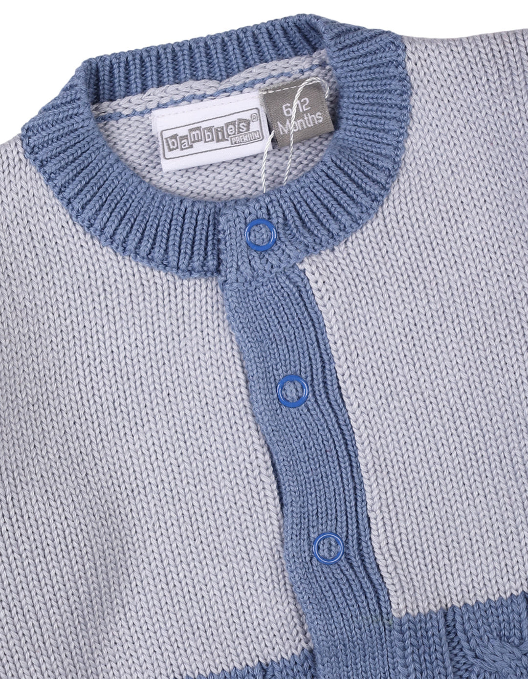 Infant Baby Winter Rompers Knitted Two Tone Bambies Grey and Blue at Zubaidas Pakistan