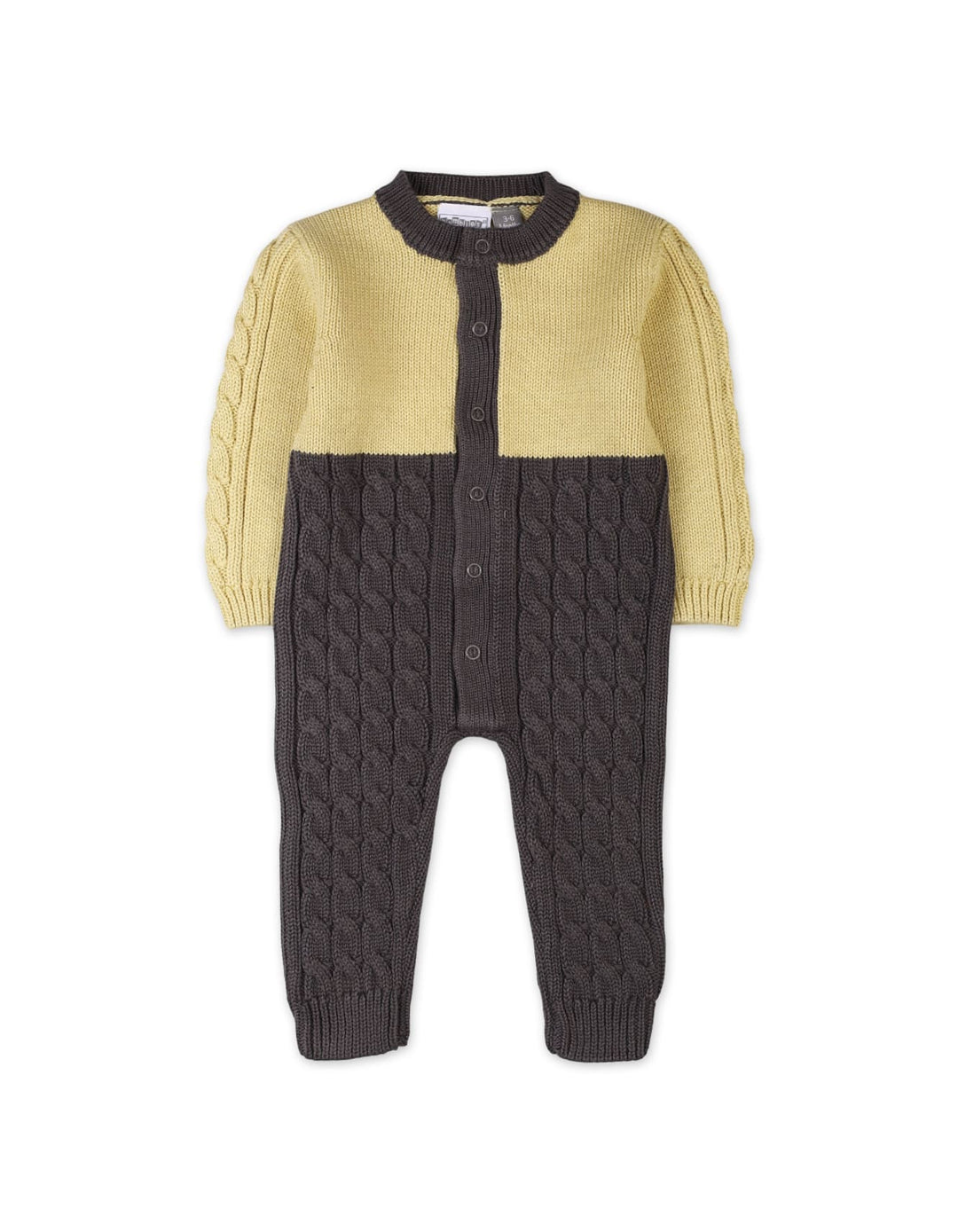 Infant Baby Winter Two Tone Rompers Bambies Yellow and Grey at Zubaidas