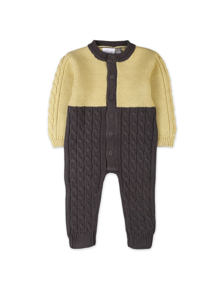 Infant Baby Winter Two Tone Rompers Bambies Yellow and Grey at Zubaidas