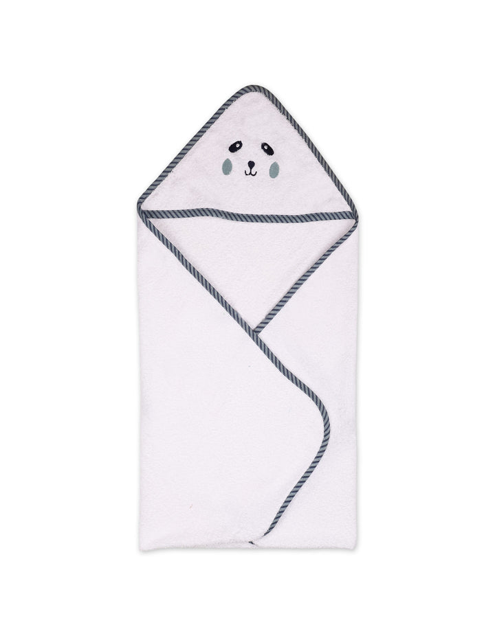 Infant Bath Towel Hooded Bambies Panda White at Zubaidas