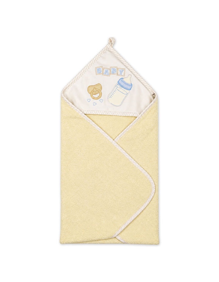 Infant Bath Towel Hooded White and Yellow at Zubaidas Online Pakistan