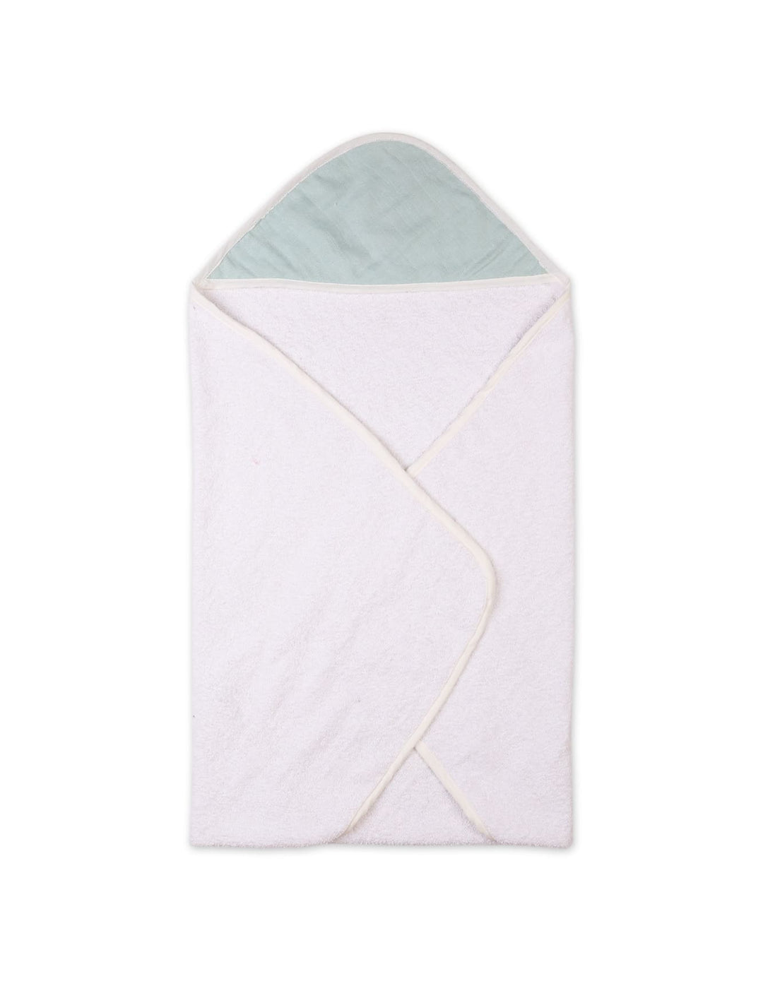 Infant Bath Towels Bambies Hooded Mint Green and White at Zubaidas