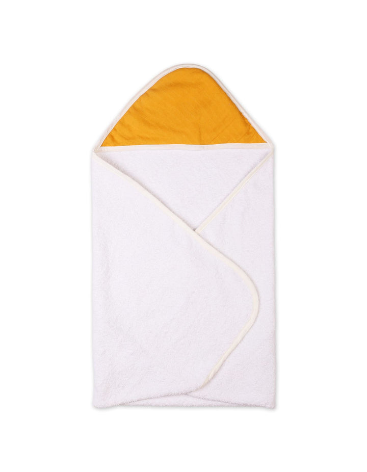 Infant Bath Towels Bambies Hooded Mustard and White at Zubaidas