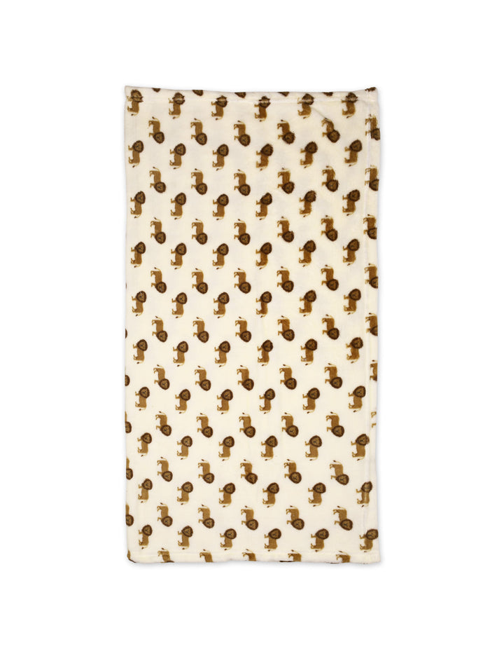 Infant Blanket and Pillow Set Lion Print Cream and Brown at Zubaidas Online Pakistan