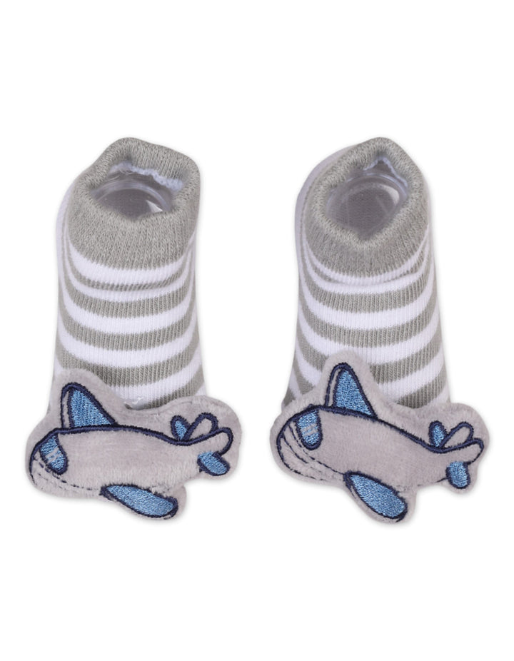 Infant Boy 2 Pcs Rattle Booties Aeroplane and Cloud at Zubaidas Online Pakistan