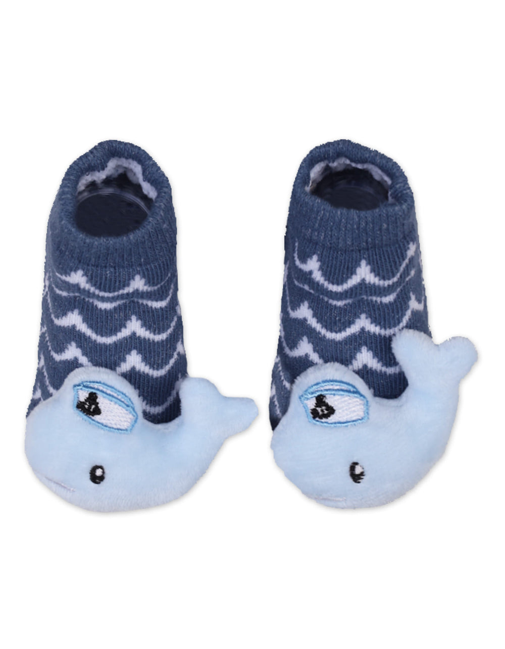 Infant Boy 2 Pcs Rattle Booties Whale and Boat at Zubaidas Official Pakistan