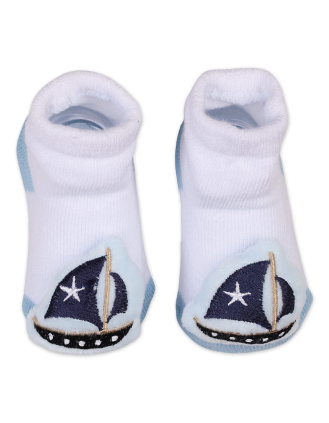 Infant Boy 2 Pcs Rattle Booties Whale and Boat at Zubaidas Online Pakistan