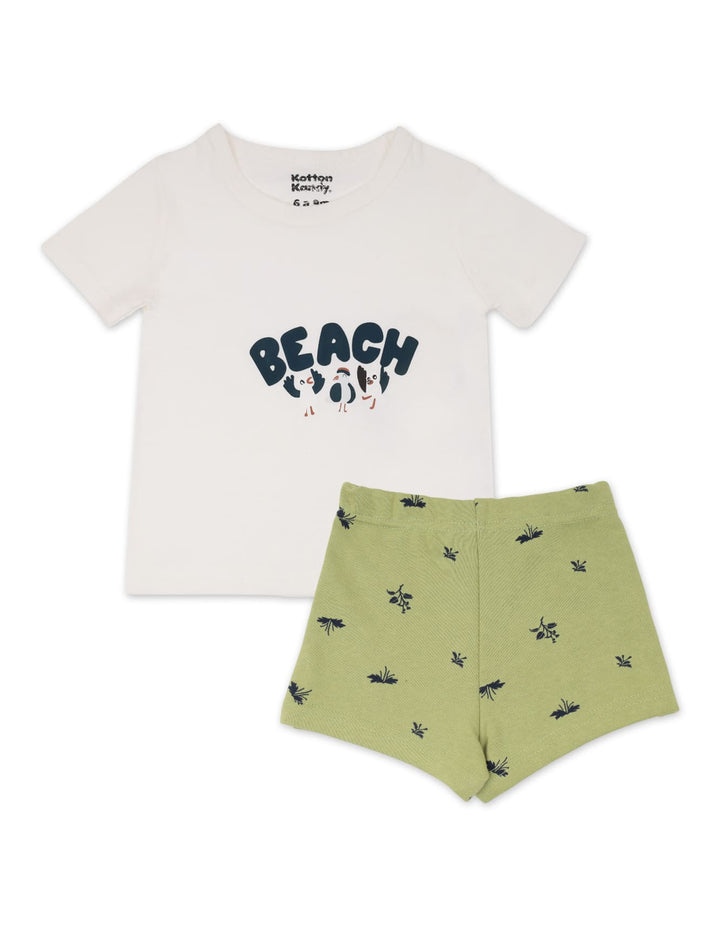 Infant Boy 2 Pcs Summer Outfit Beach Adventure at Zubaidas