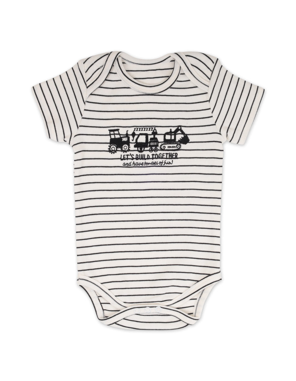 Infant Boy 2 Pcs Summer Suit Set Build Together Black Stripes at Zubaidas Official Pakistan