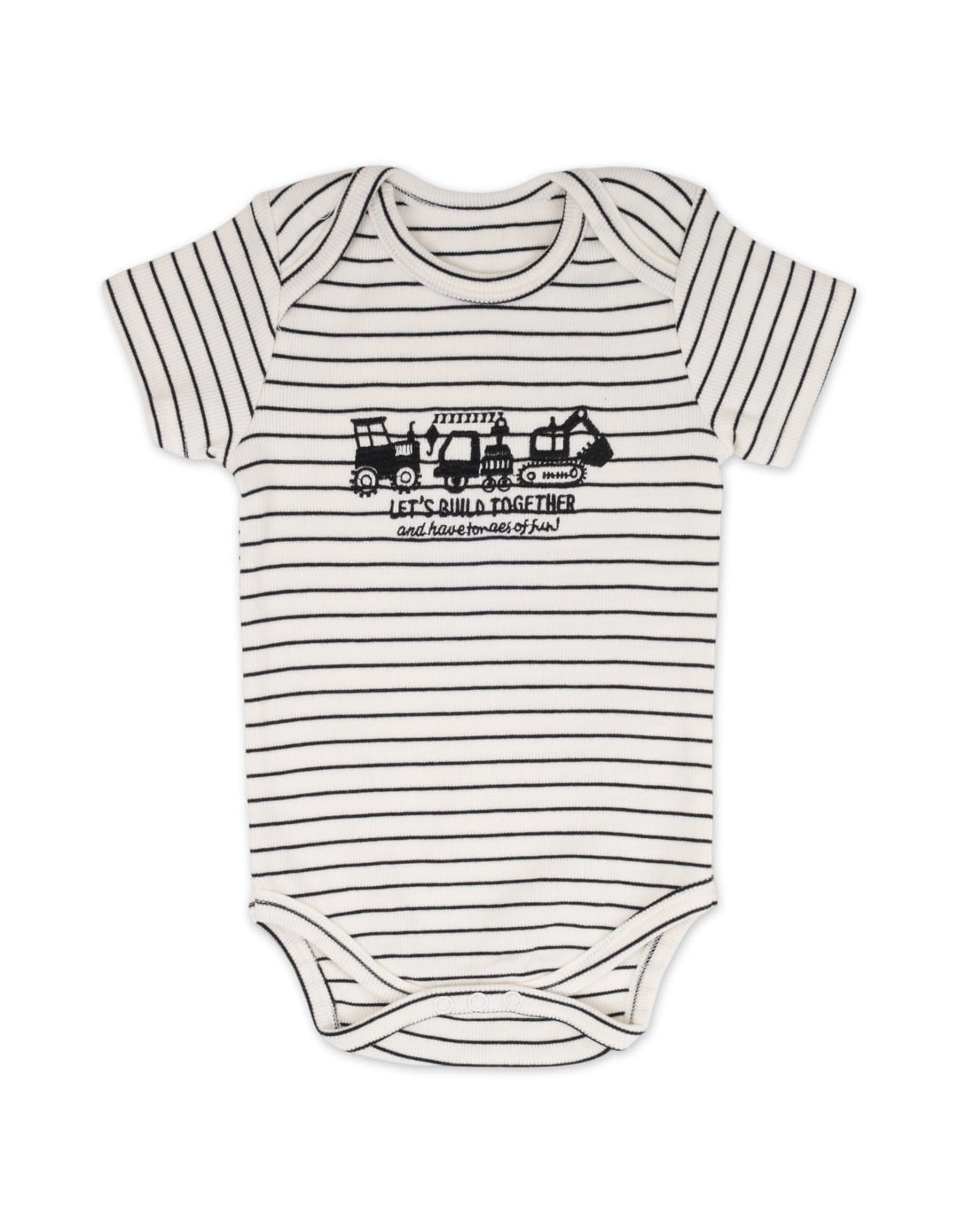 Infant Boy 2 Pcs Summer Suit Set Build Together Black Stripes at Zubaidas Official Pakistan