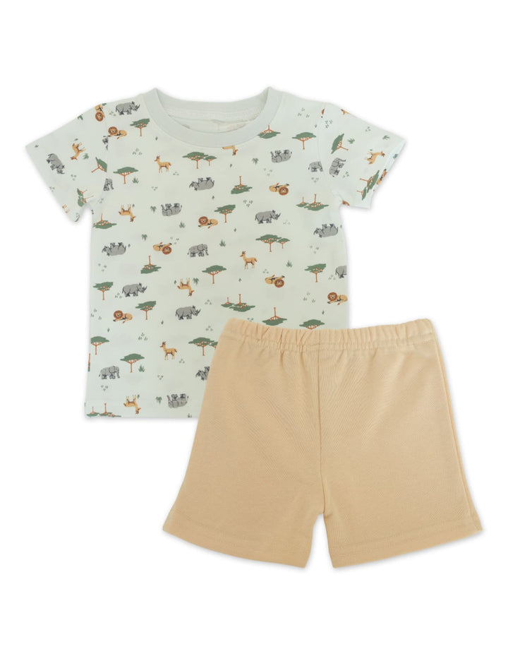 Infant Boy 2 Pcs Summer Suit Set Safari at Zubaidas