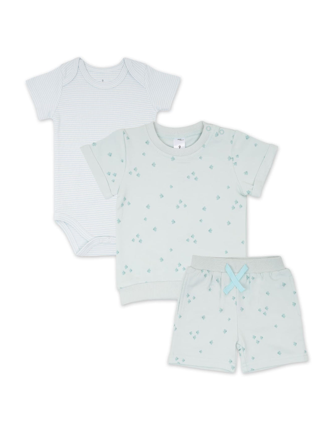 Infant Boy 3 Pcs Summer Suit Set Little Whale at Zubaidas