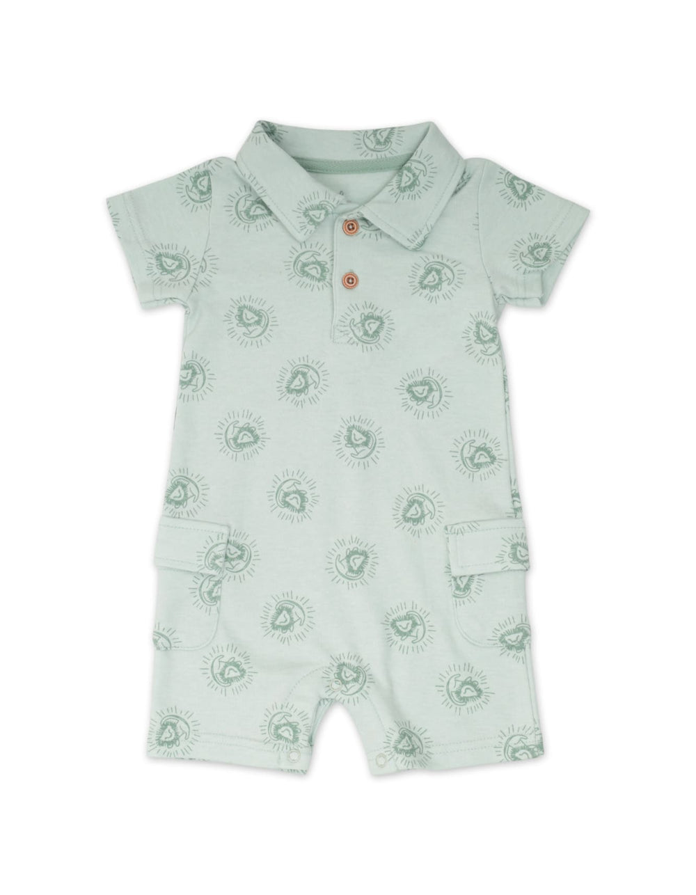 Infant Boy 3 Piece Suit Set Lion Sage Green at Zubaidas Official Pakistan