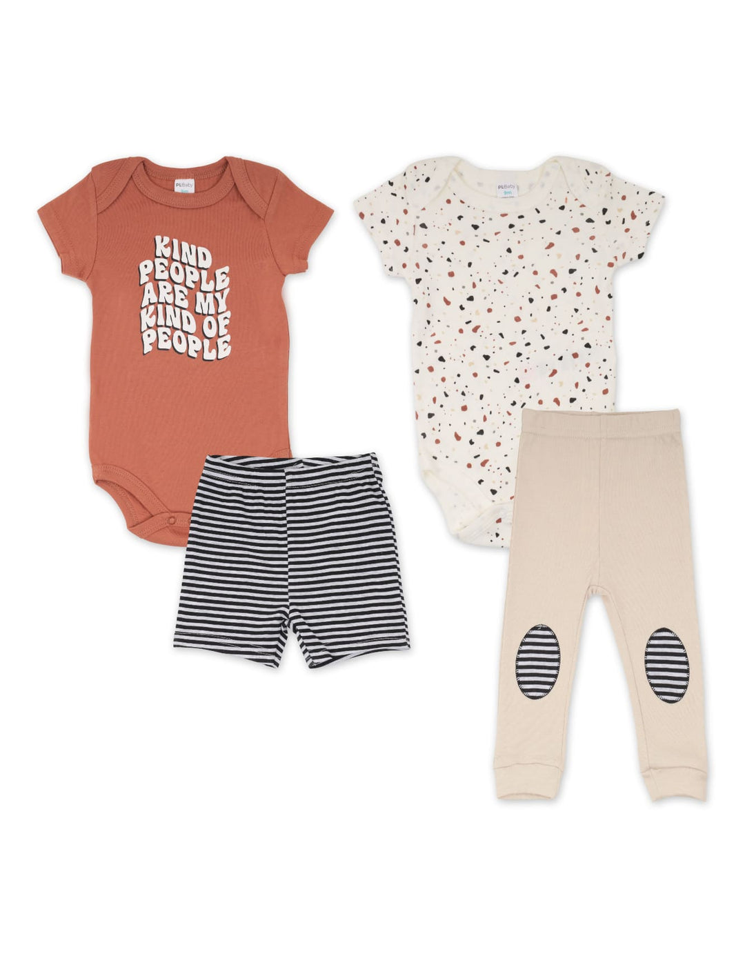 Infant Boy 4 Pcs Bodysuit and Bottoms Set Kind People at Zubaidas